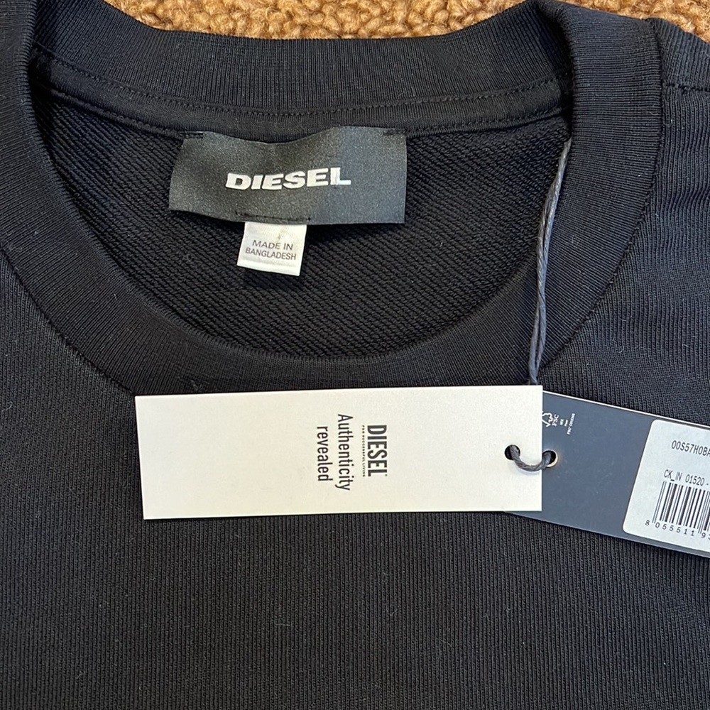 🇺🇸 Mens NWT Black DIESEL Hoodie XXL 🇺🇸 - Picture 5 of 8